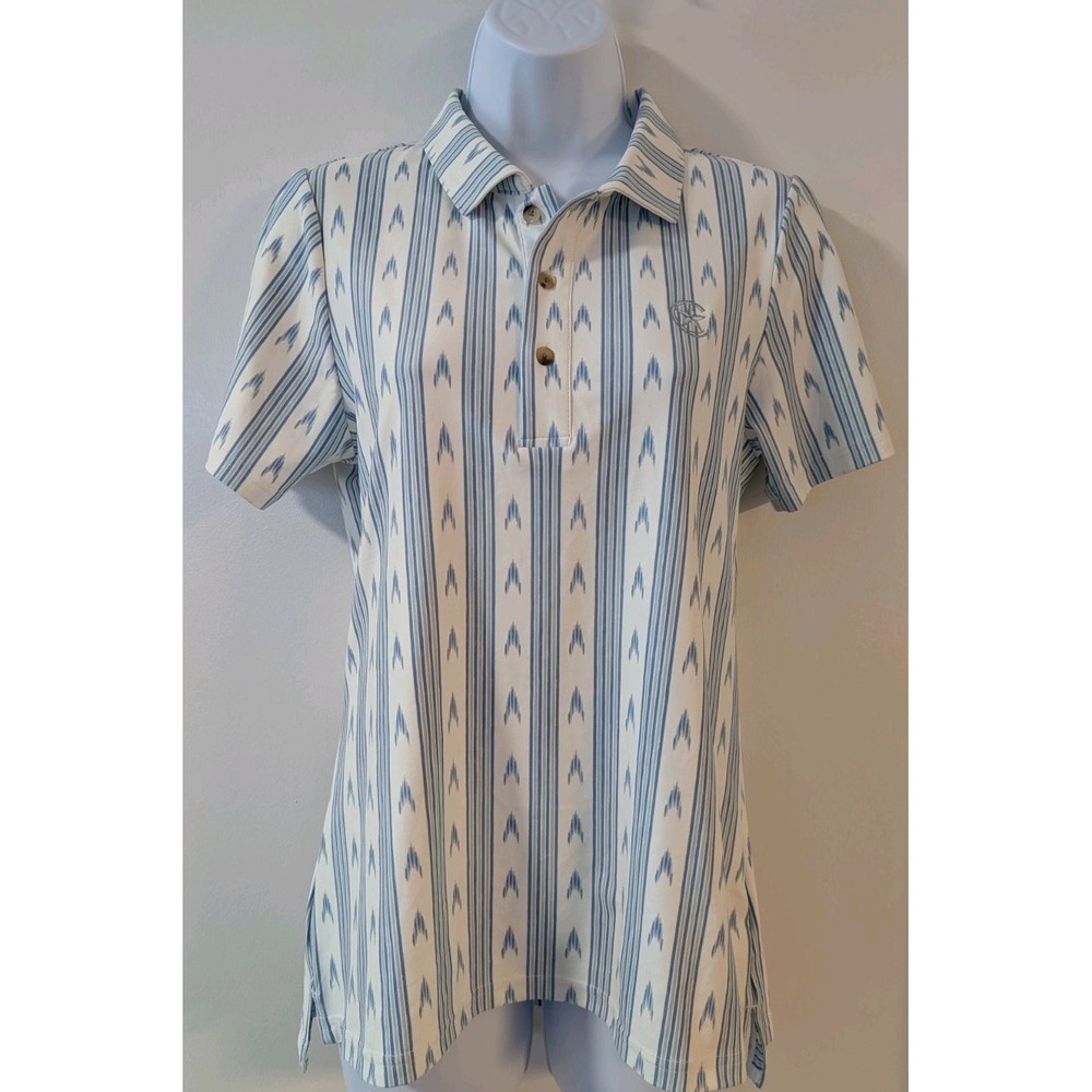 ⛳ NWT Smith & Quinn Women's Size M Performance Golf Polo Shirt Short Sleeve Blue